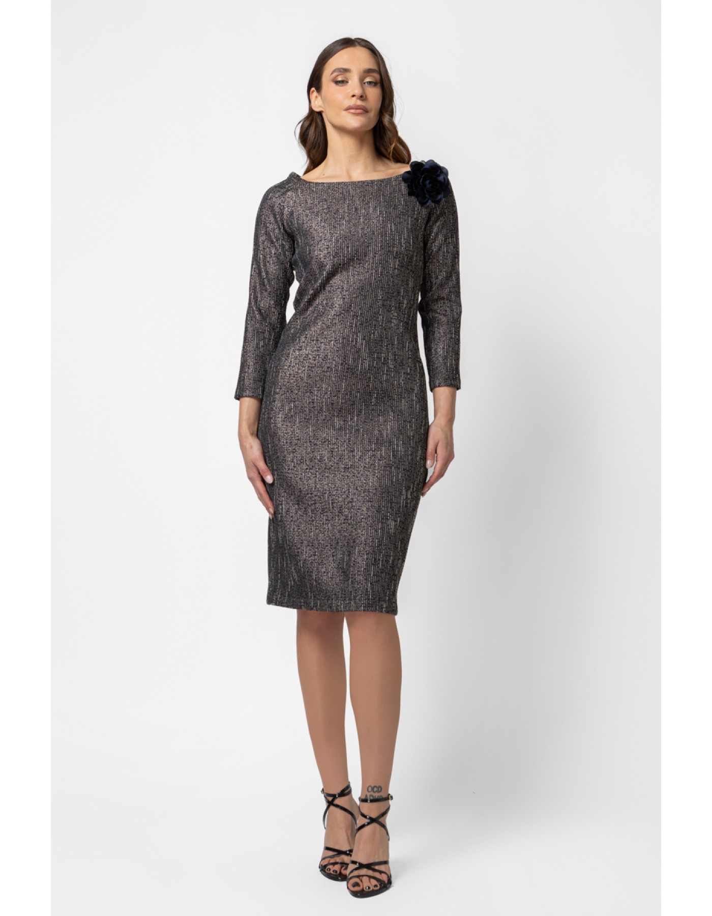 Φόρεμα ζακάρ μεταλλιζέ