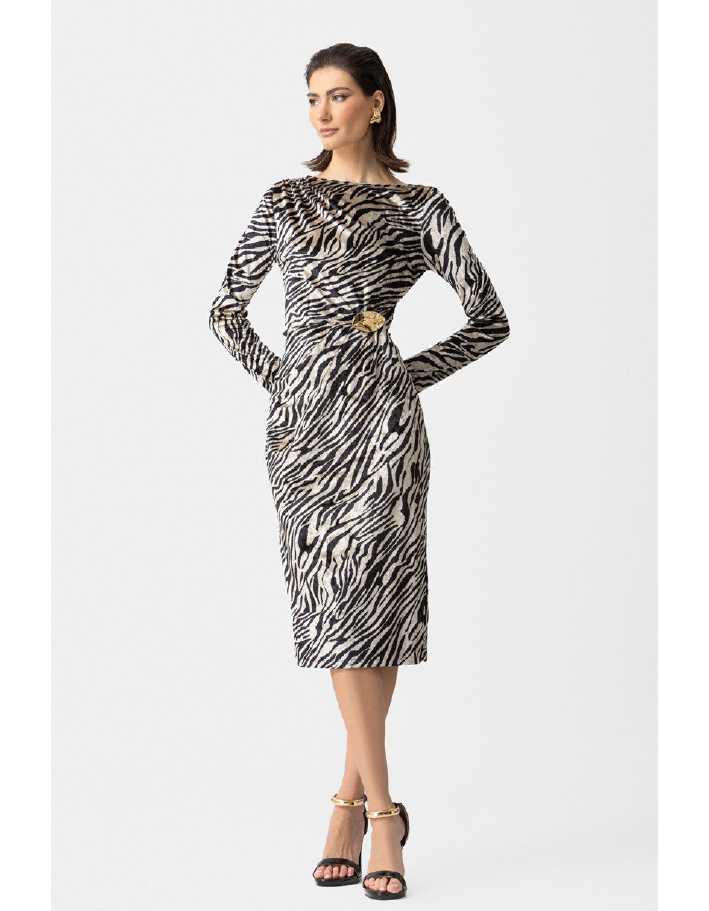 Φόρεμα εμπριμέ βελούδο Jessica