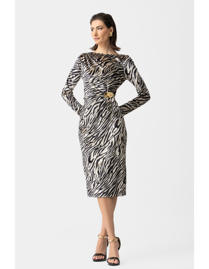 Φόρεμα εμπριμέ βελούδο Jessica