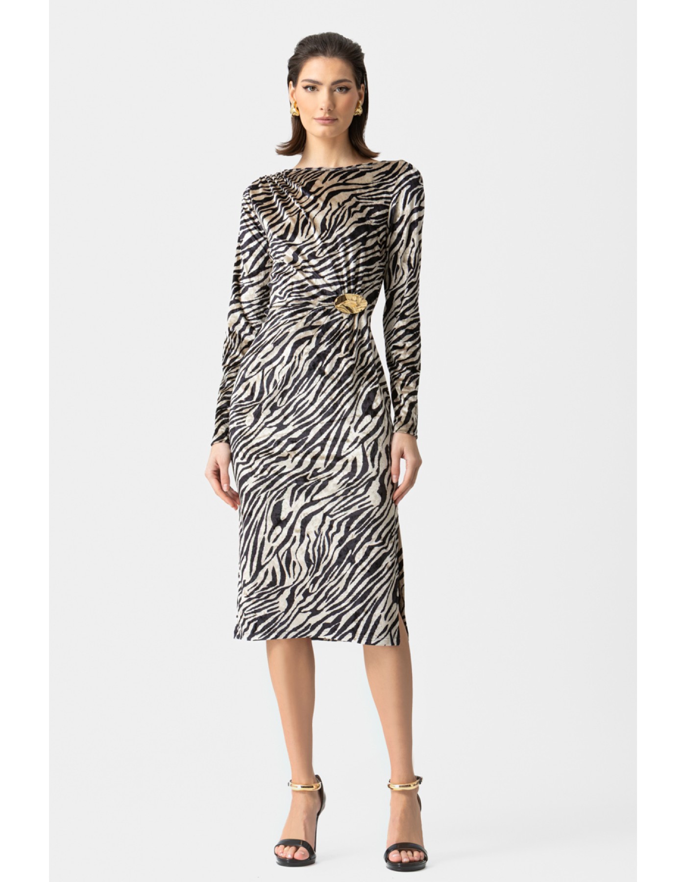 Φόρεμα εμπριμέ βελούδο Jessica