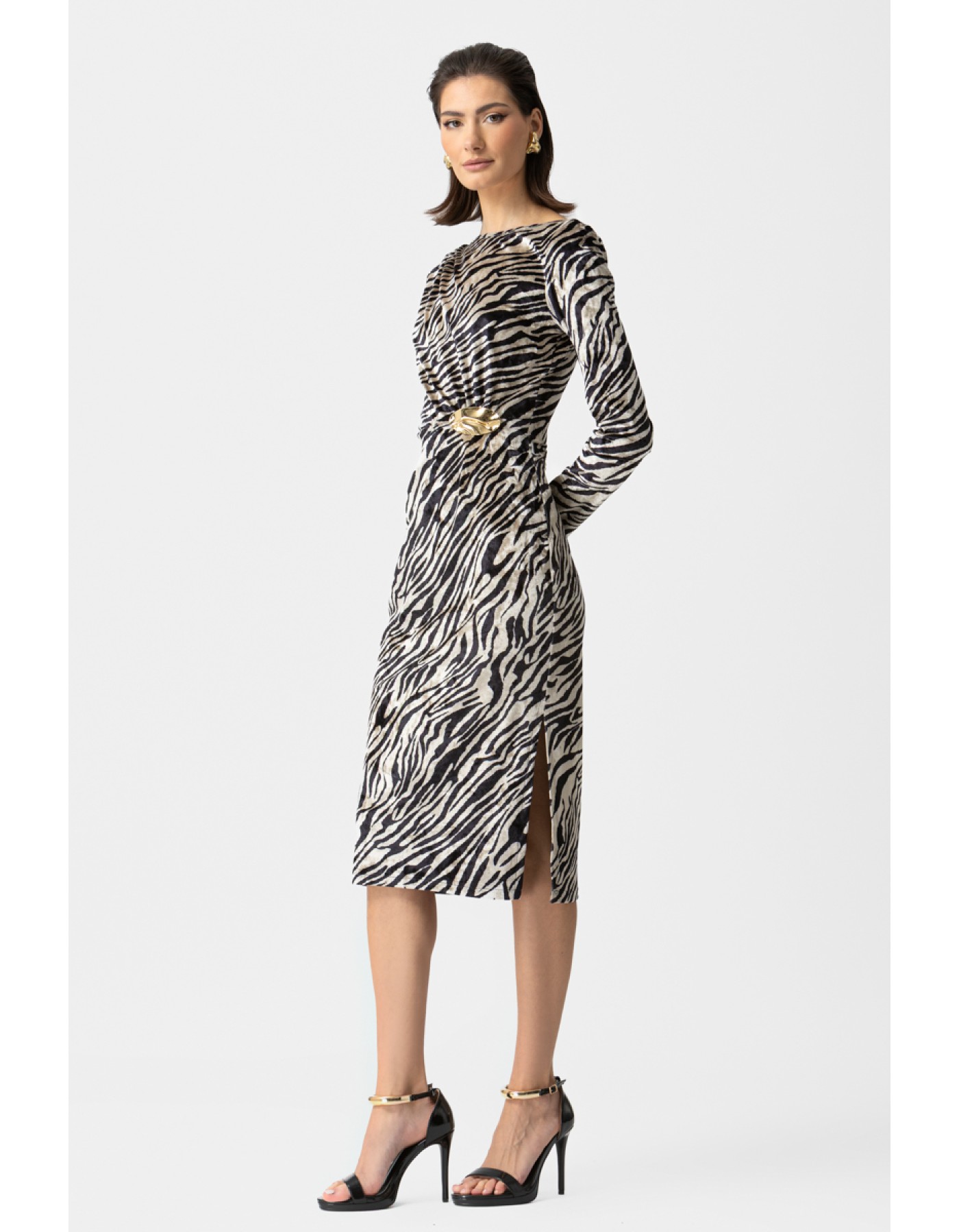 Φόρεμα εμπριμέ βελούδο Jessica