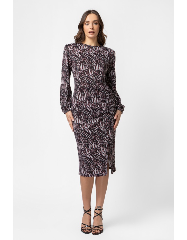 Φόρεμα πλεχτό εμπριμέ Kalia