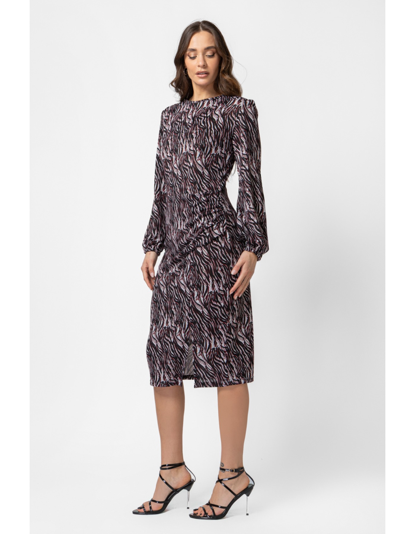 Φόρεμα πλεχτό εμπριμέ Kalia