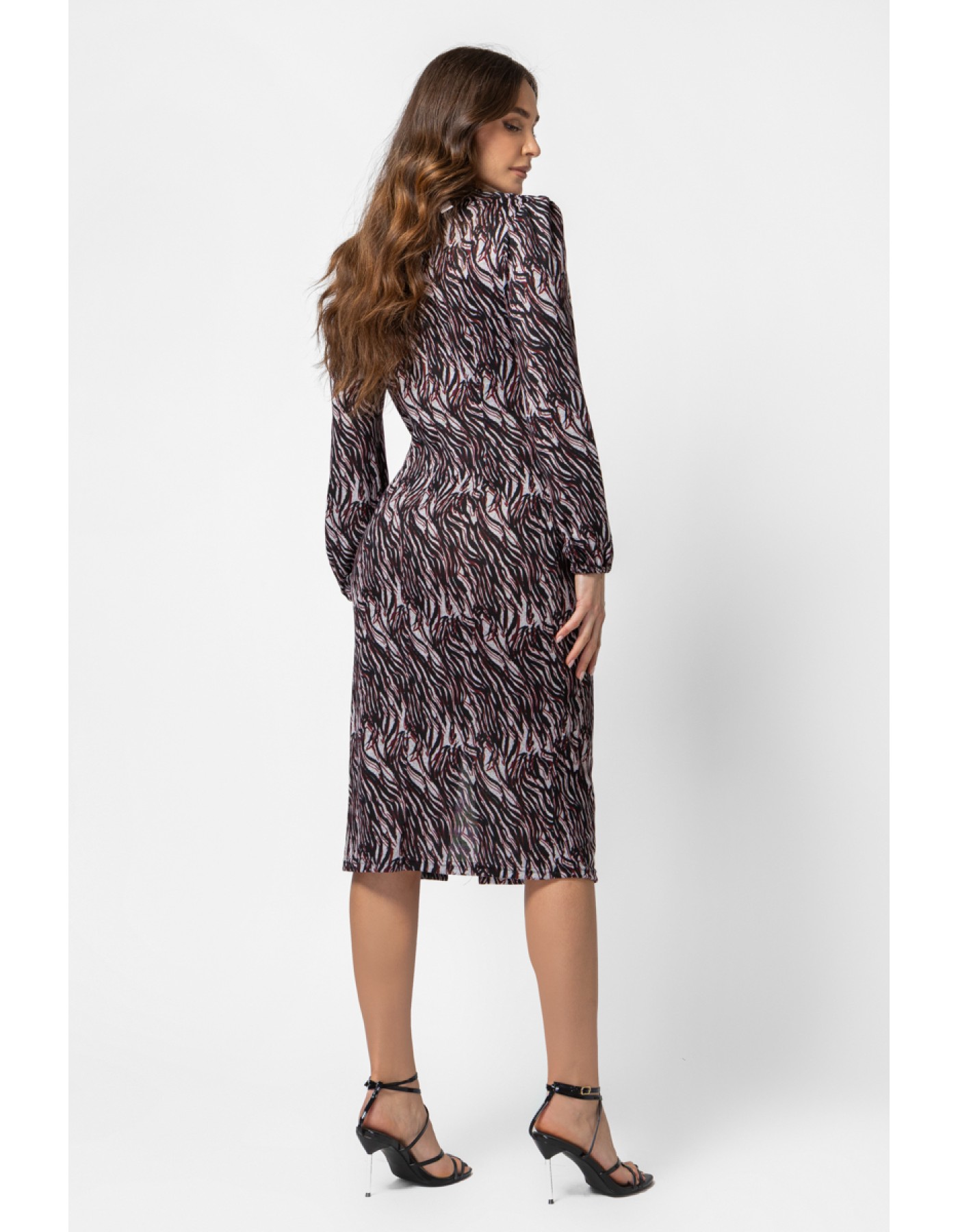 Φόρεμα πλεχτό εμπριμέ Kalia