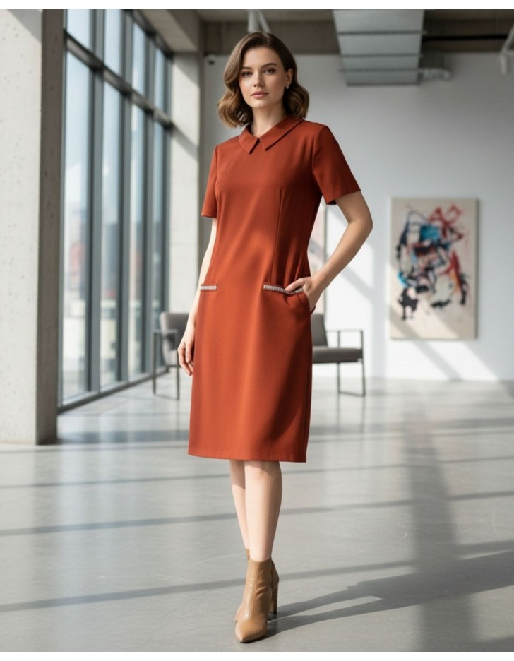 Φόρεμα καμπαρντινέ γιακάς