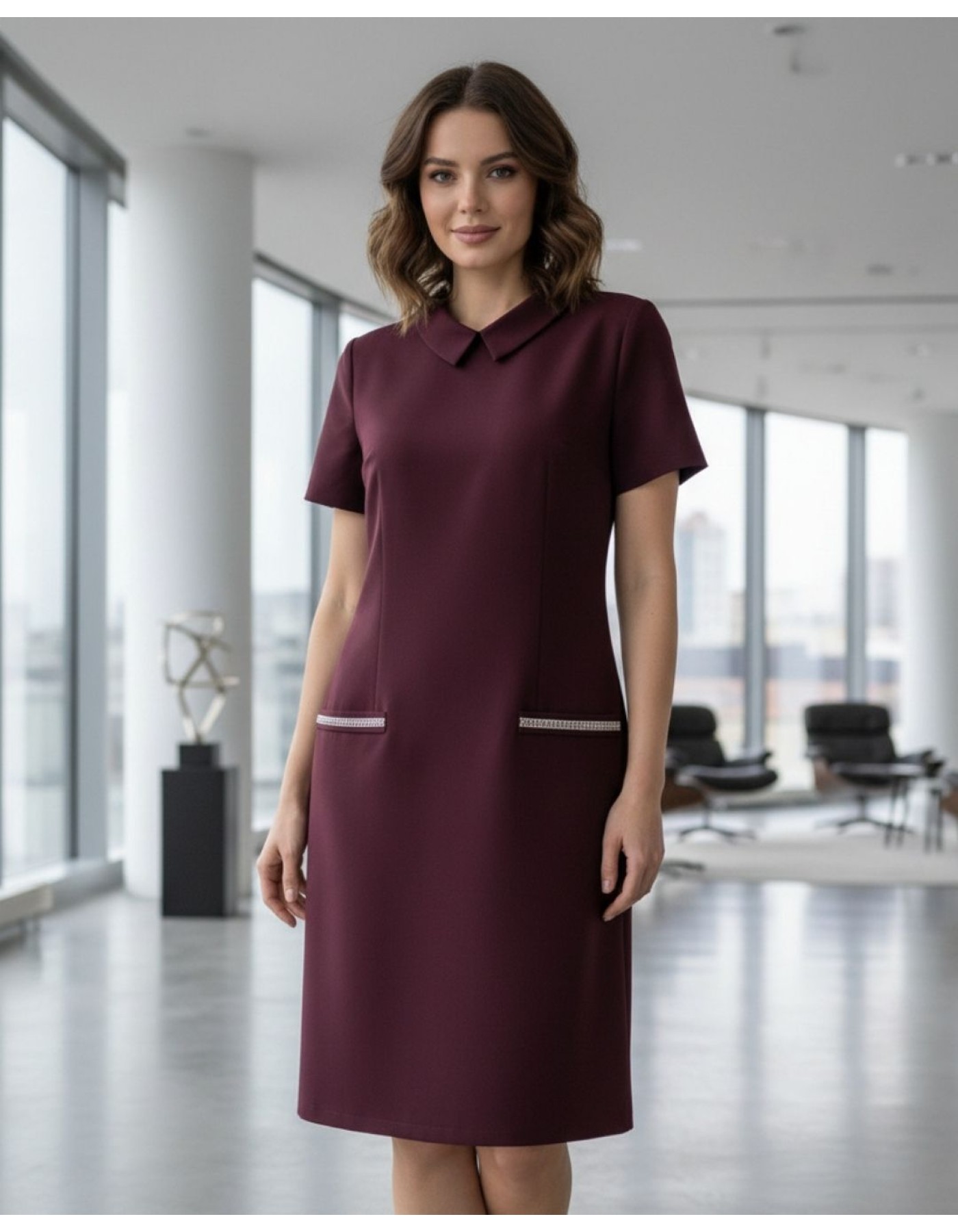 Φόρεμα καμπαρντινέ γιακάς