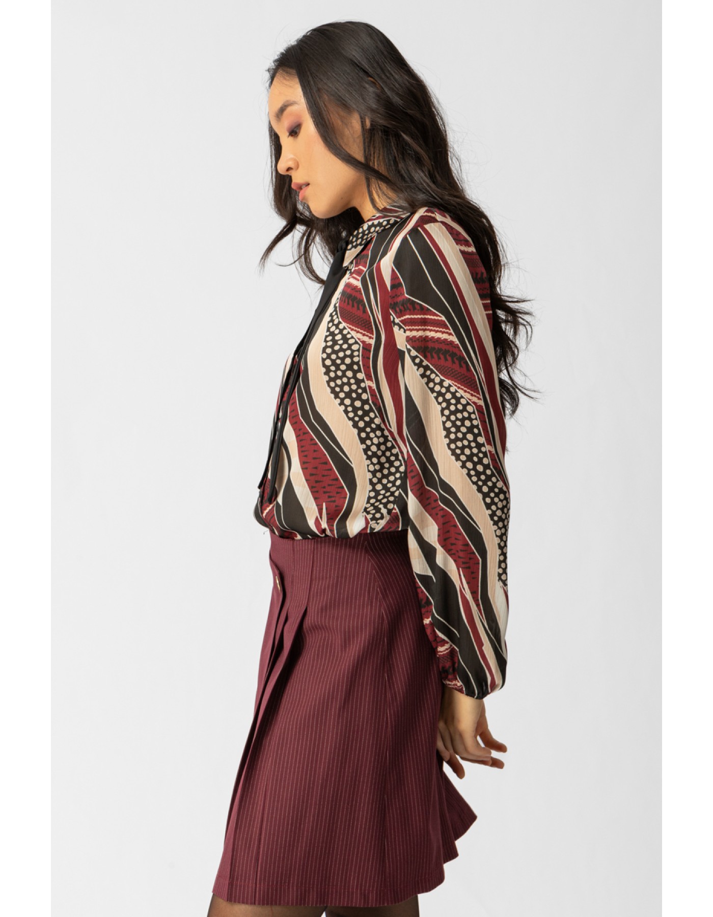 Πουκάμισο εμπριμέ διαφάνεια Leyla