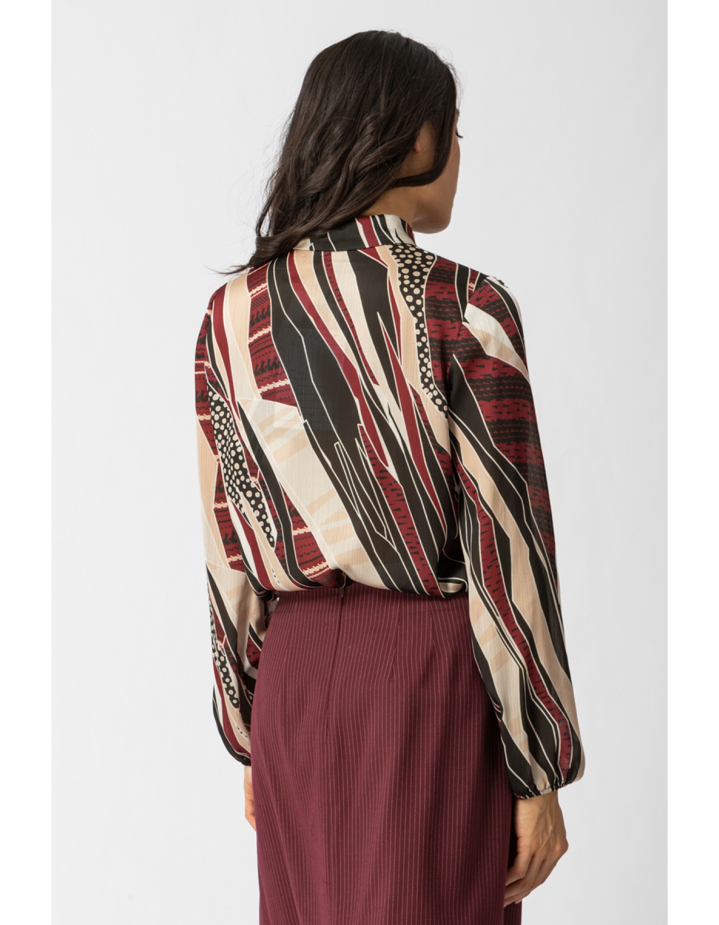 Πουκάμισο εμπριμέ διαφάνεια Leyla