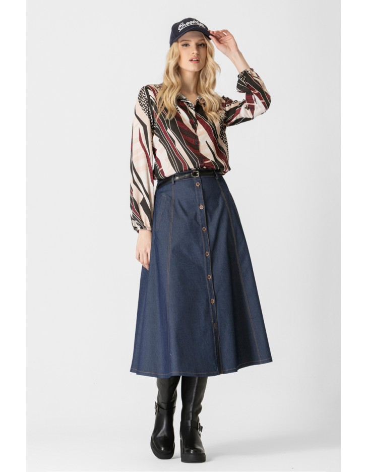 Πουκάμισο εμπριμέ διαφάνεια Leyla