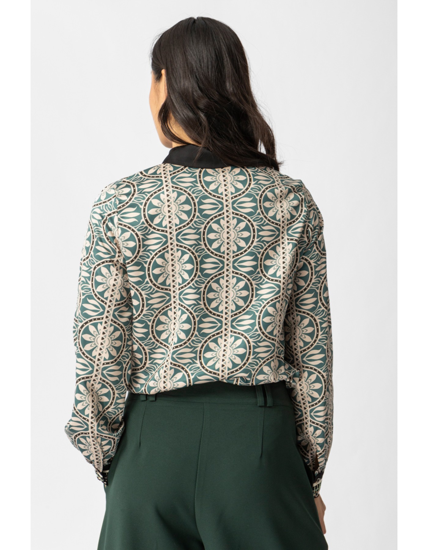 Πουκάμισο σατέν εμπριμέ Jade