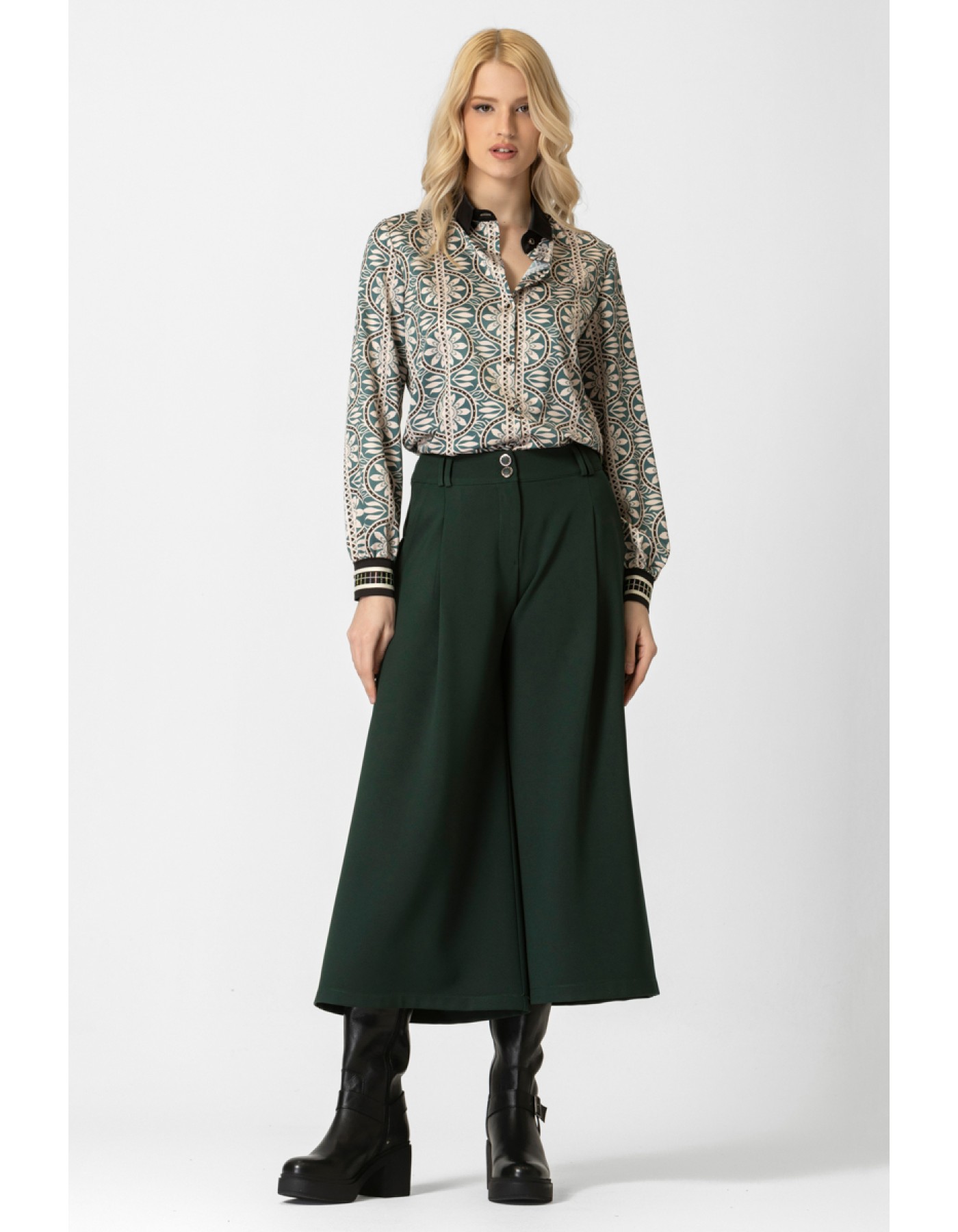 Πουκάμισο σατέν εμπριμέ Jade