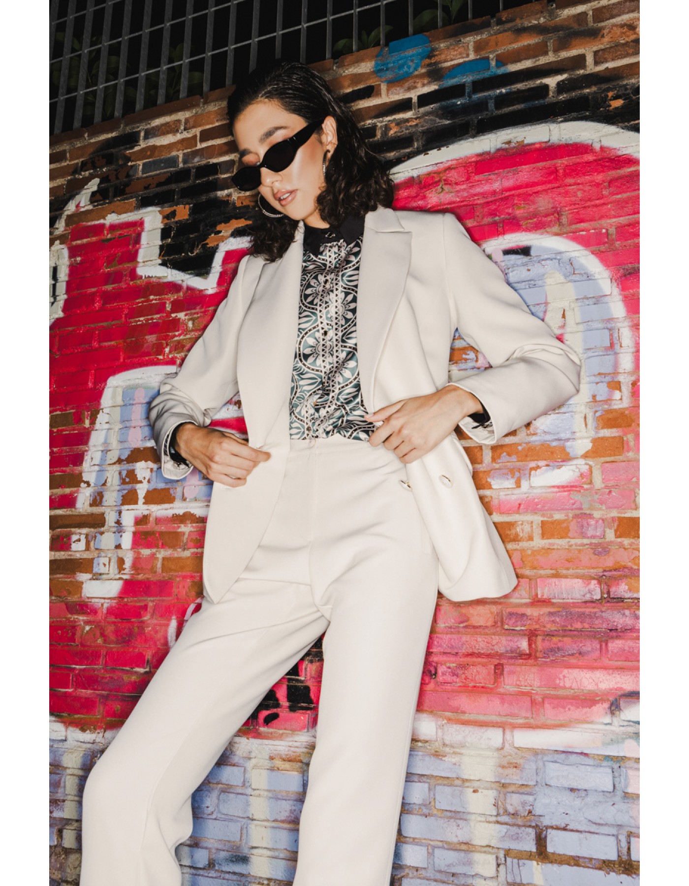 Πουκάμισο σατέν εμπριμέ Jade