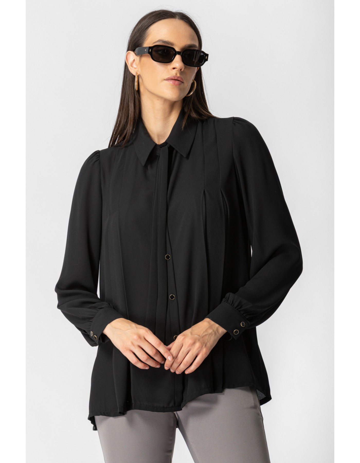 Πουκάμισο ζορζέτα Gala πιέτες Πουκάμισο ζορζέτα Gala πιέτες