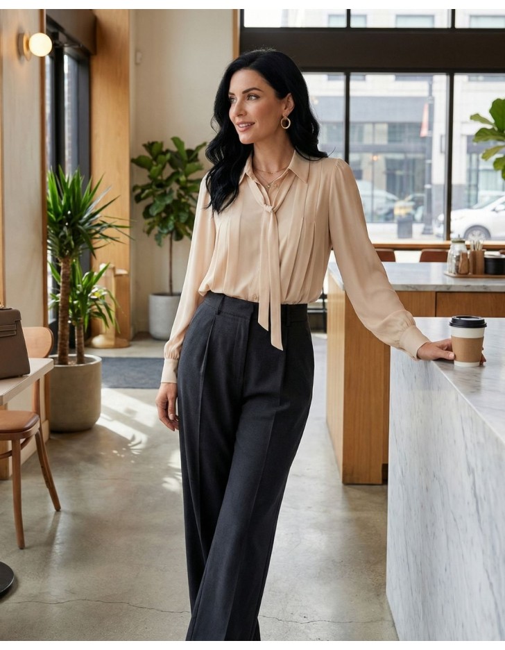 Πουκάμισο ζορζέτα Gala πιέτες