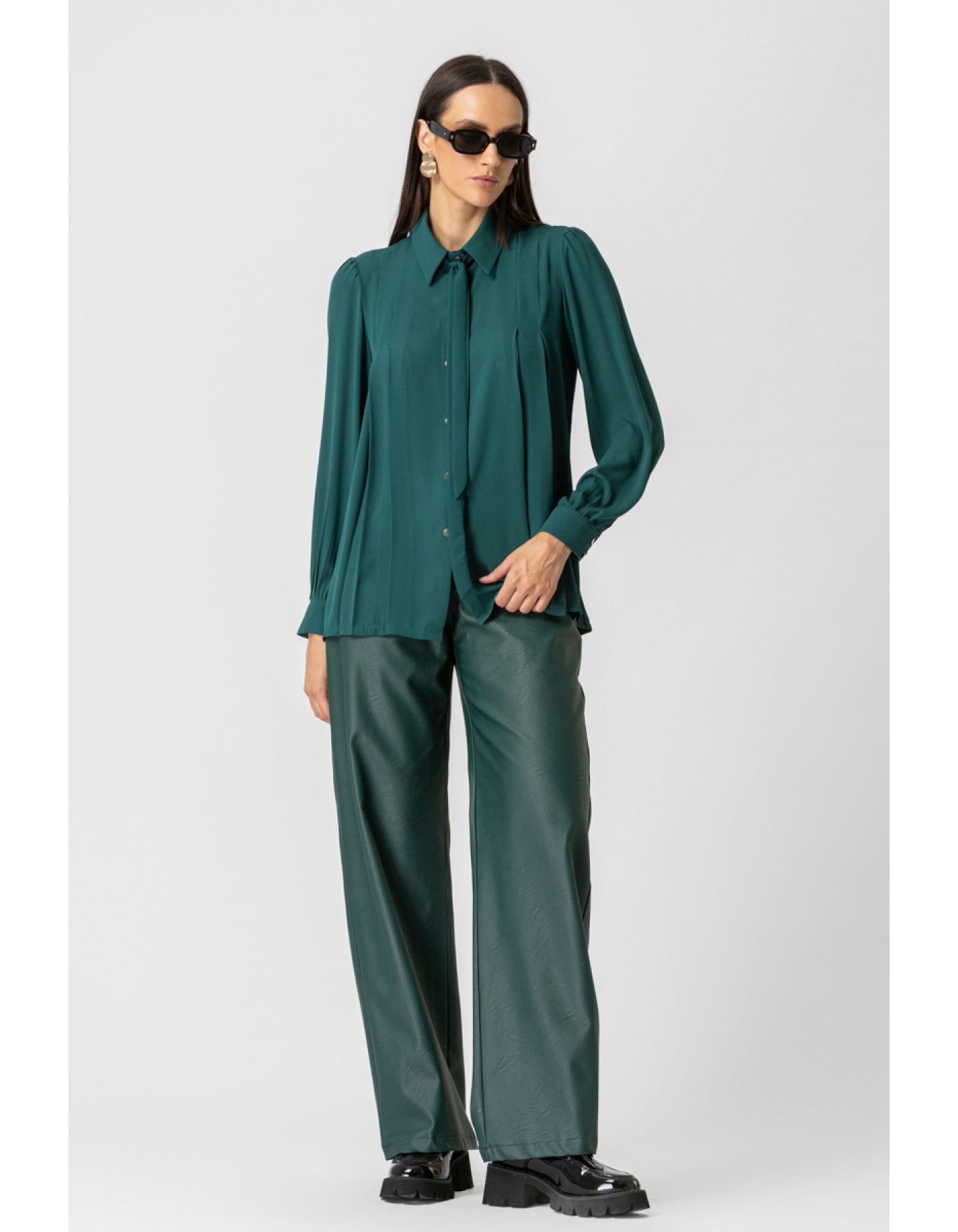 Πουκάμισο ζορζέτα Gala πιέτες Πουκάμισο ζορζέτα Gala πιέτες