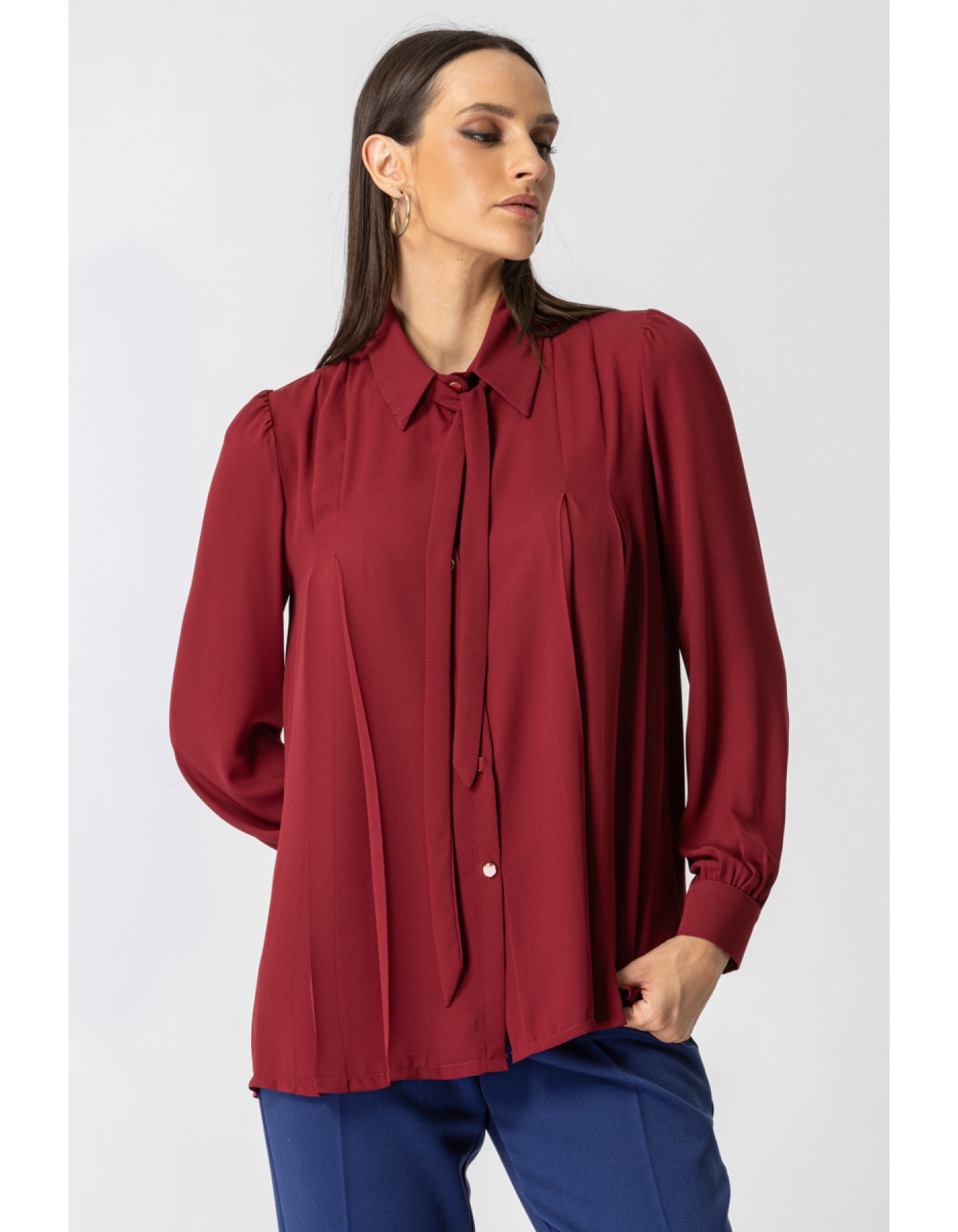 Πουκάμισο ζορζέτα Gala πιέτες Πουκάμισο ζορζέτα Gala πιέτες