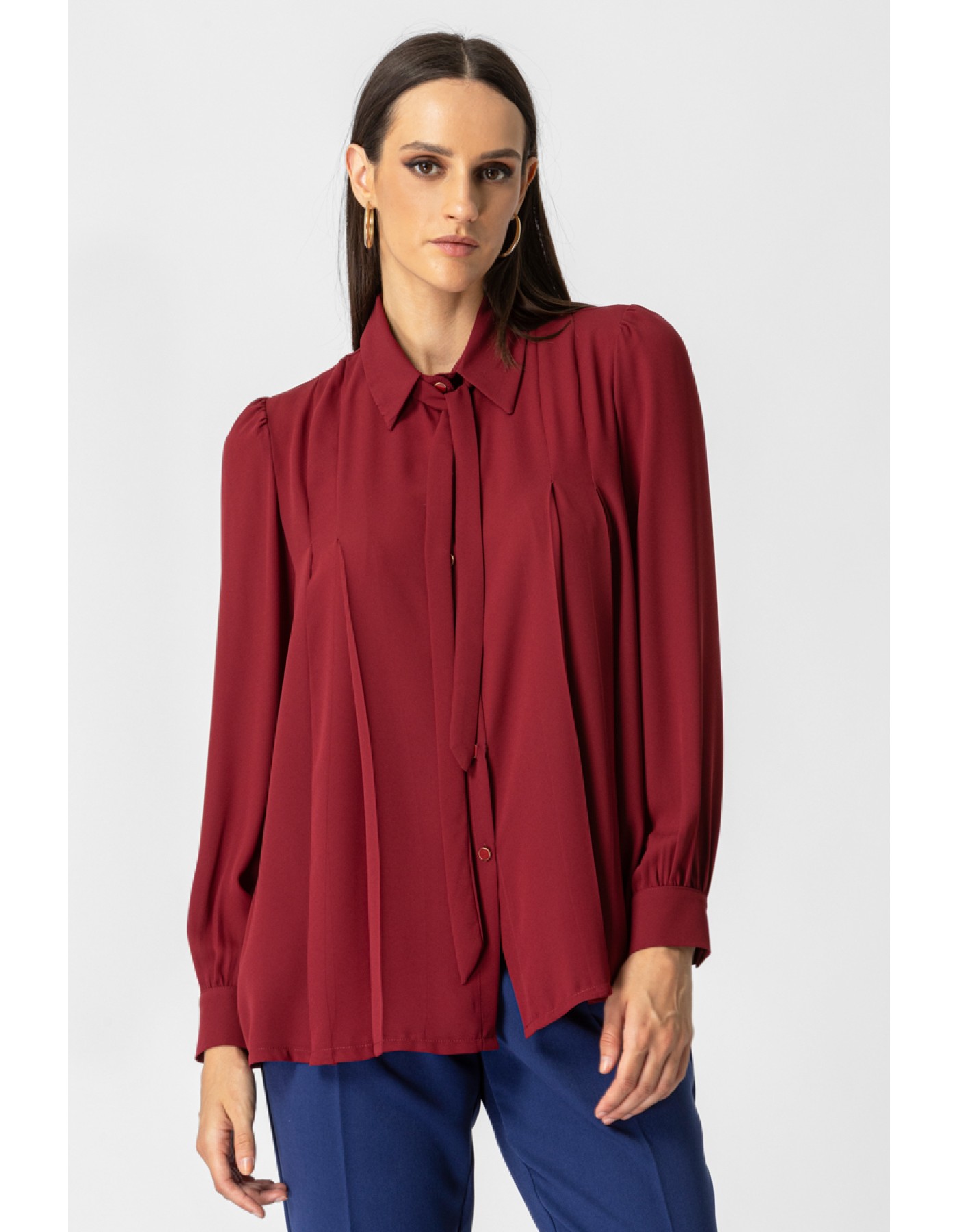 Πουκάμισο ζορζέτα Gala πιέτες Πουκάμισο ζορζέτα Gala πιέτες