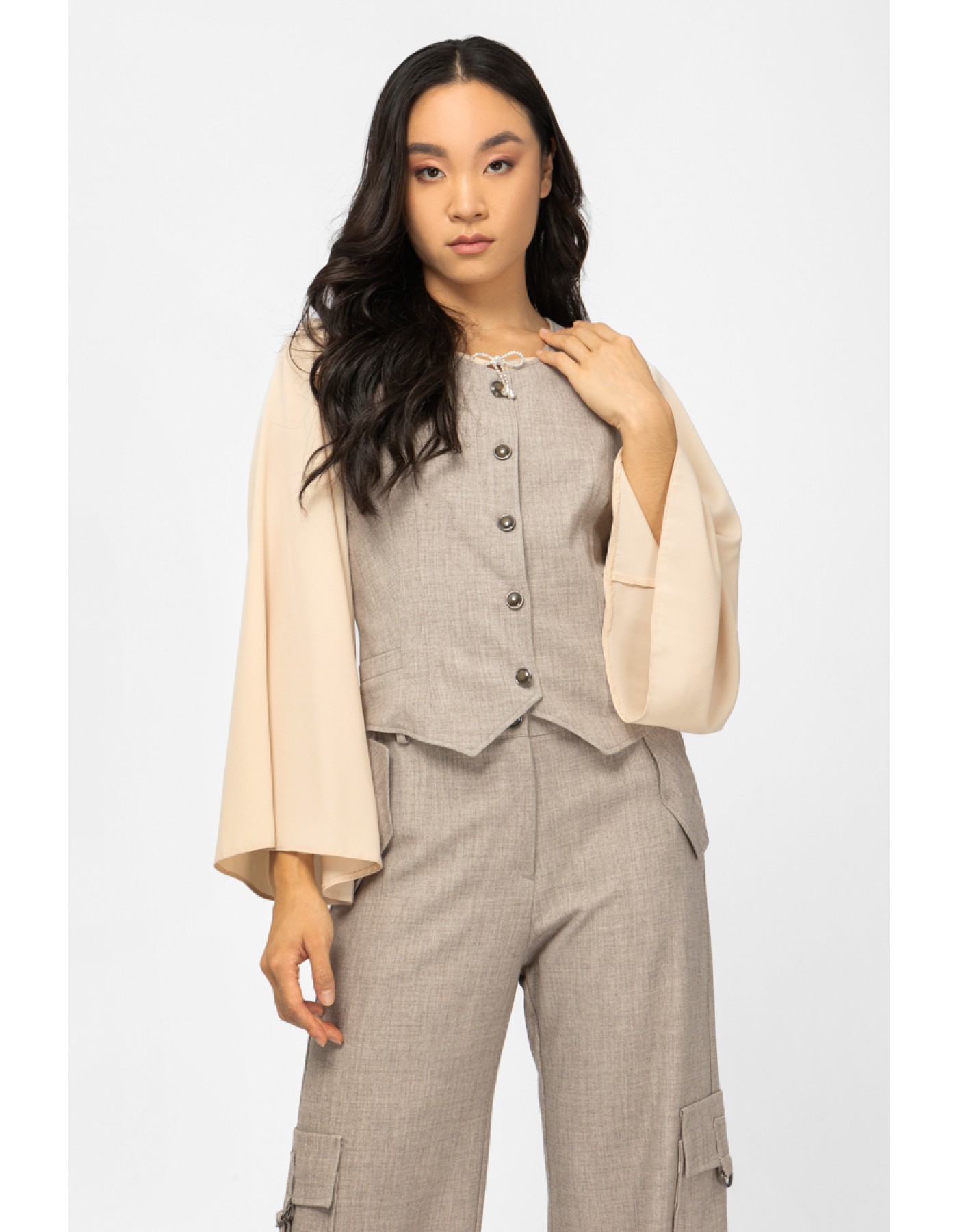 Γιλέκο διαγωνάλ μελανζέ