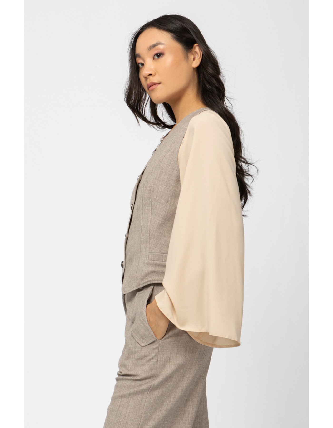 Γιλέκο διαγωνάλ μελανζέ