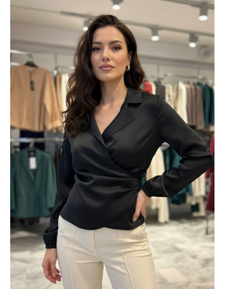 Πουκάμισο σατέν κρουαζέ δέσιμο