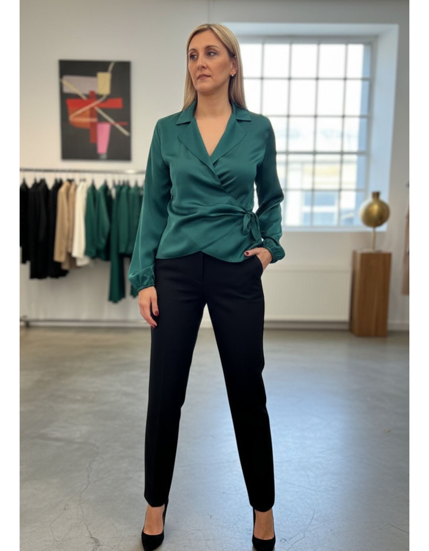 Πουκάμισο σατέν κρουαζέ δέσιμο