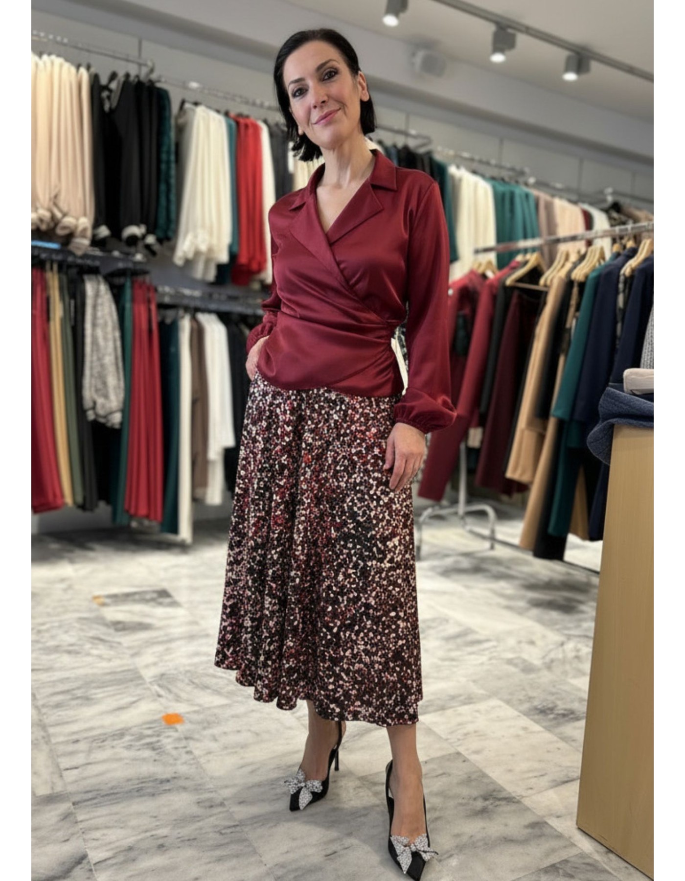 Πουκάμισο σατέν κρουαζέ δέσιμο