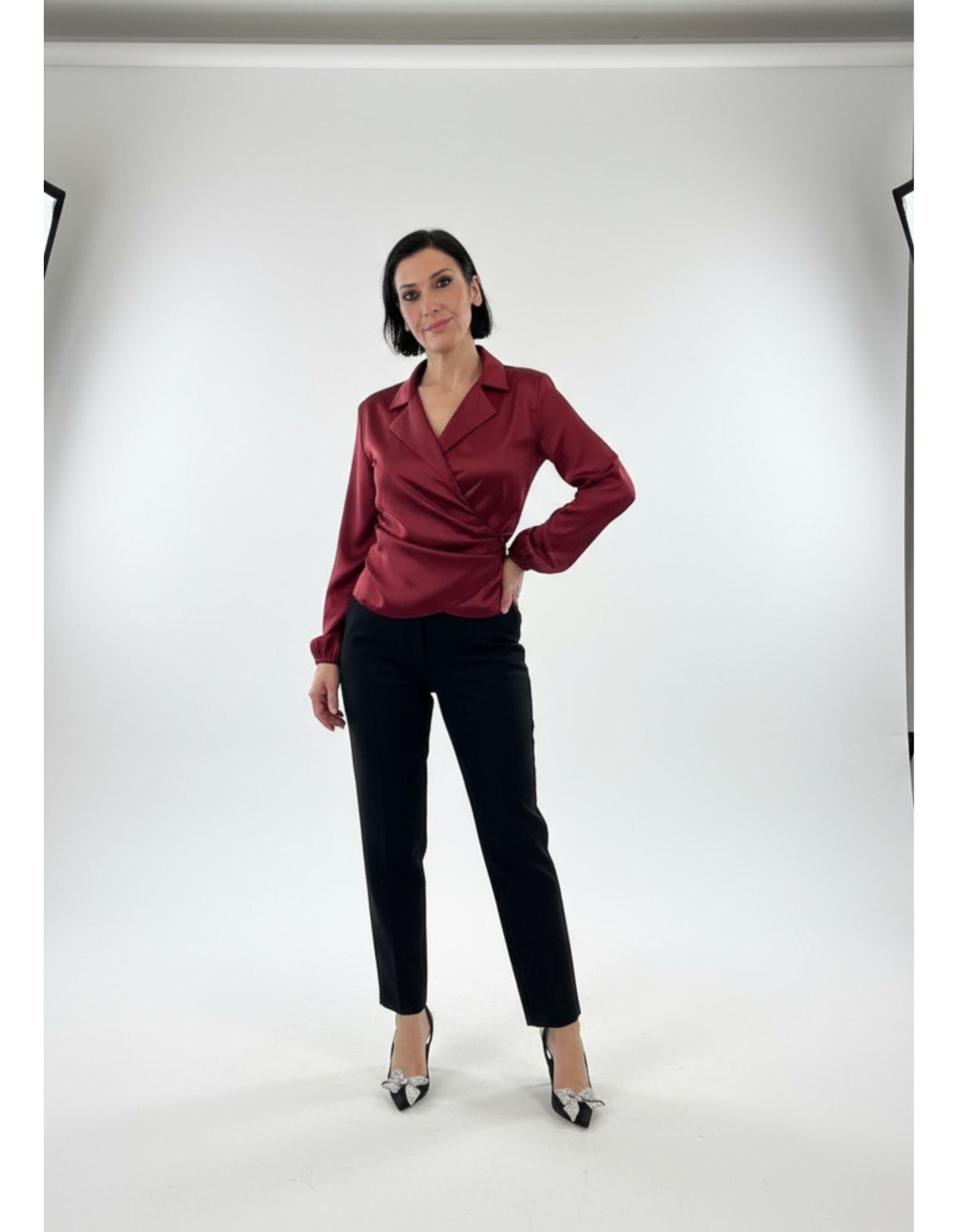 Πουκάμισο σατέν κρουαζέ δέσιμο