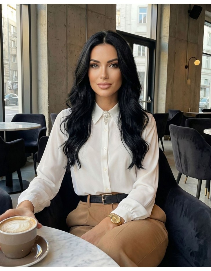 Πουκάμισο ζορζέτα καρφίτσα Gala