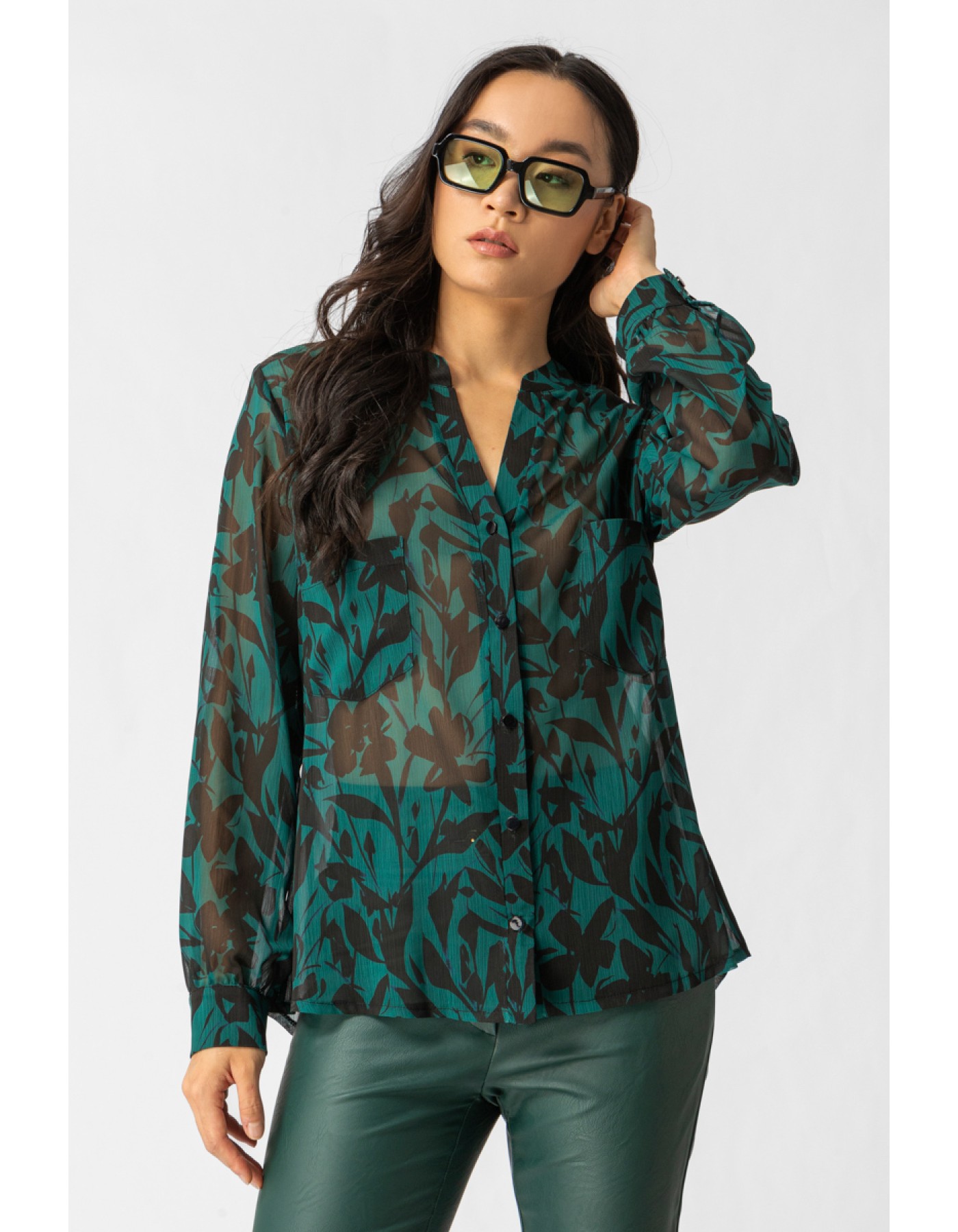 Πουκάμισο εμπριμέ διαφάνεια Forest