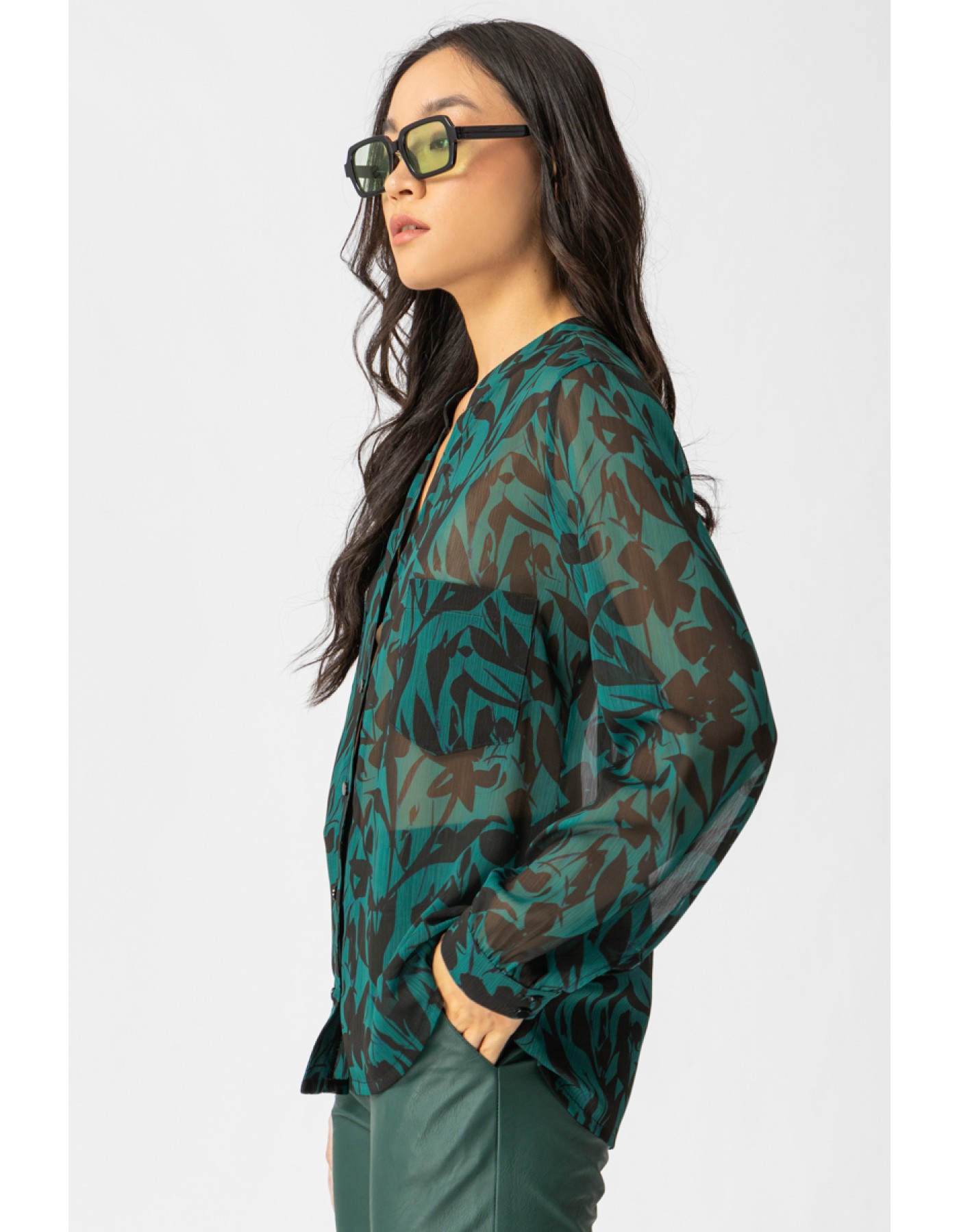 Πουκάμισο εμπριμέ διαφάνεια Forest