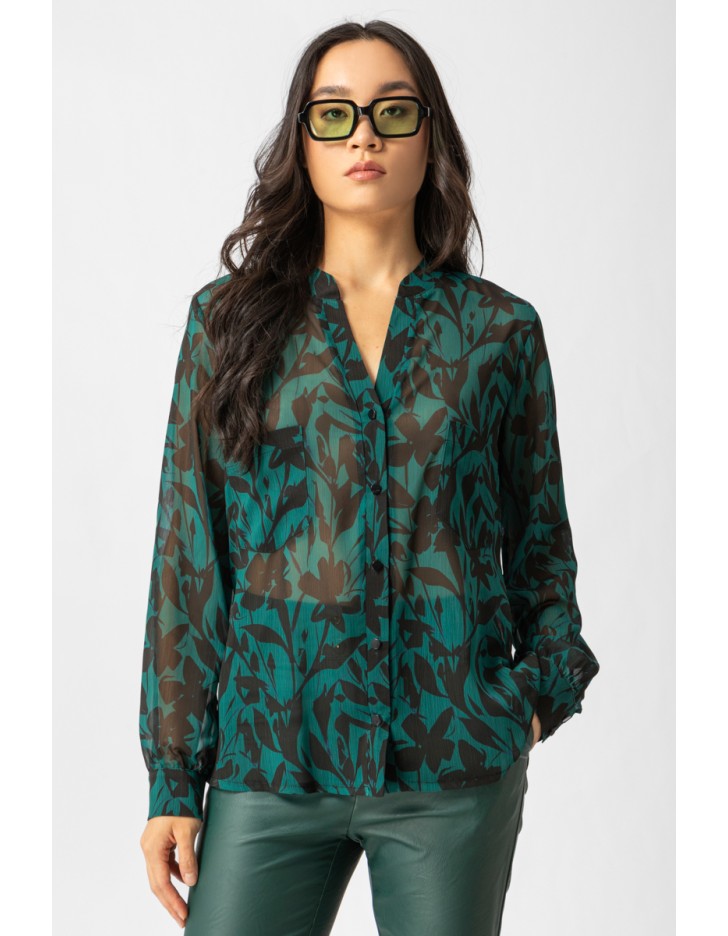 Πουκάμισο εμπριμέ διαφάνεια Forest