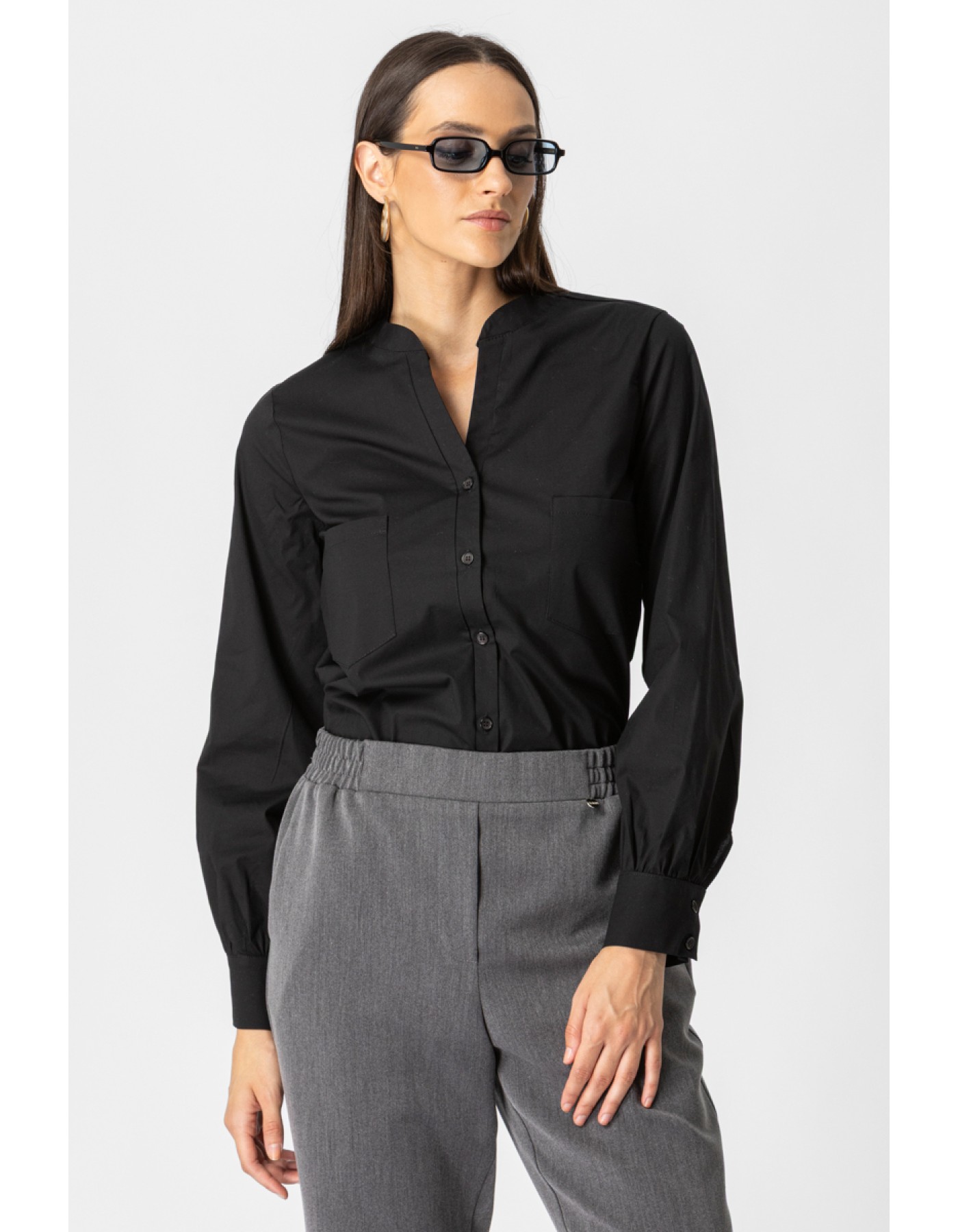 Πουκάμισο ποπλίνα Carolina τσέπες Πουκάμισο ποπλίνα Carolina τσέπες