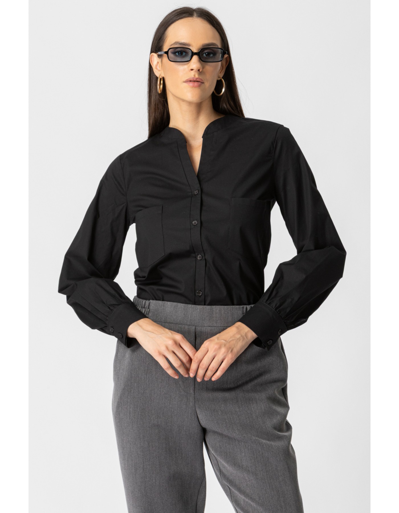 Πουκάμισο ποπλίνα Carolina τσέπες Πουκάμισο ποπλίνα Carolina τσέπες