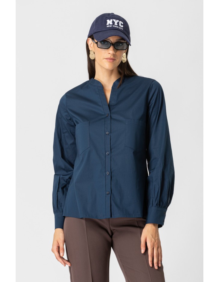 Πουκάμισο ποπλίνα Carolina τσέπες