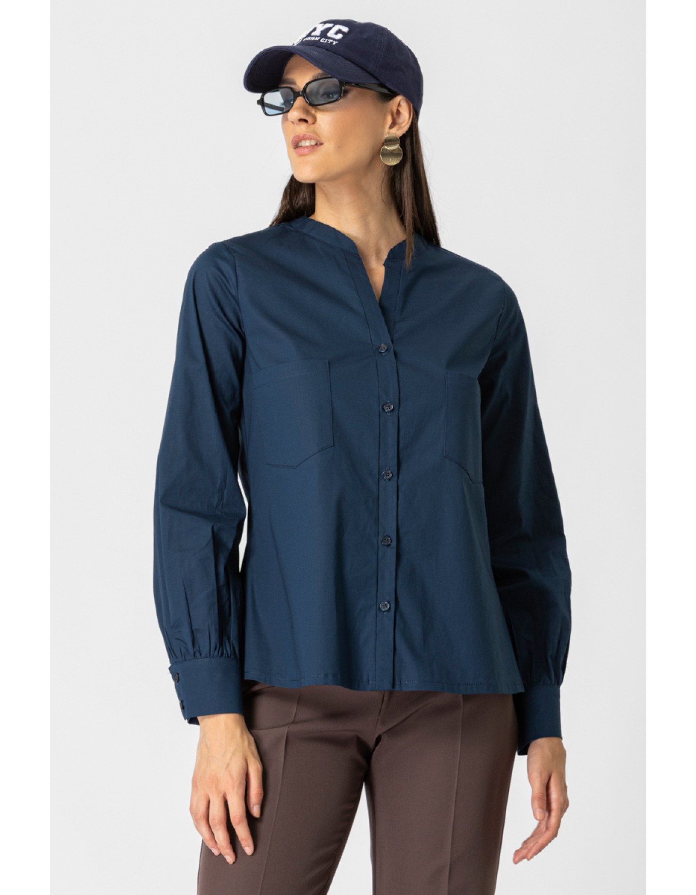 Πουκάμισο ποπλίνα Carolina τσέπες Πουκάμισο ποπλίνα Carolina τσέπες