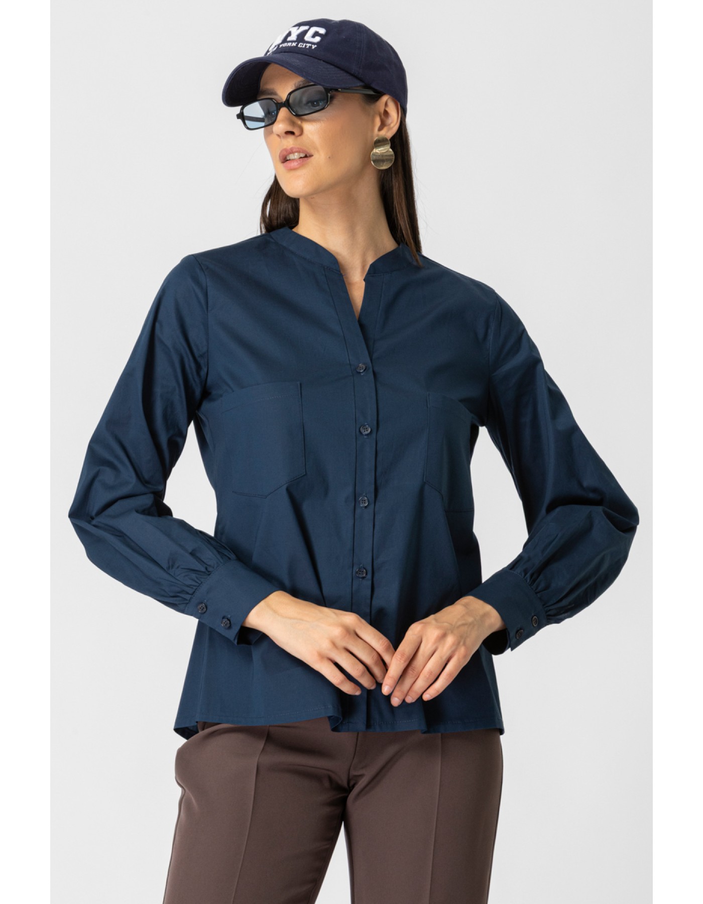 Πουκάμισο ποπλίνα Carolina τσέπες Πουκάμισο ποπλίνα Carolina τσέπες