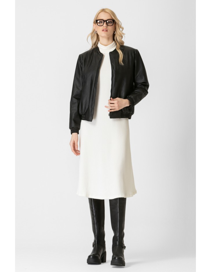 Ζακέτα bomber δερματίνη λάστιχο