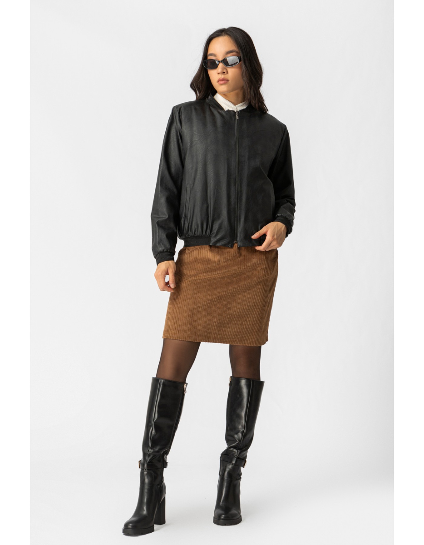 Ζακέτα bomber δερματίνη λάστιχο