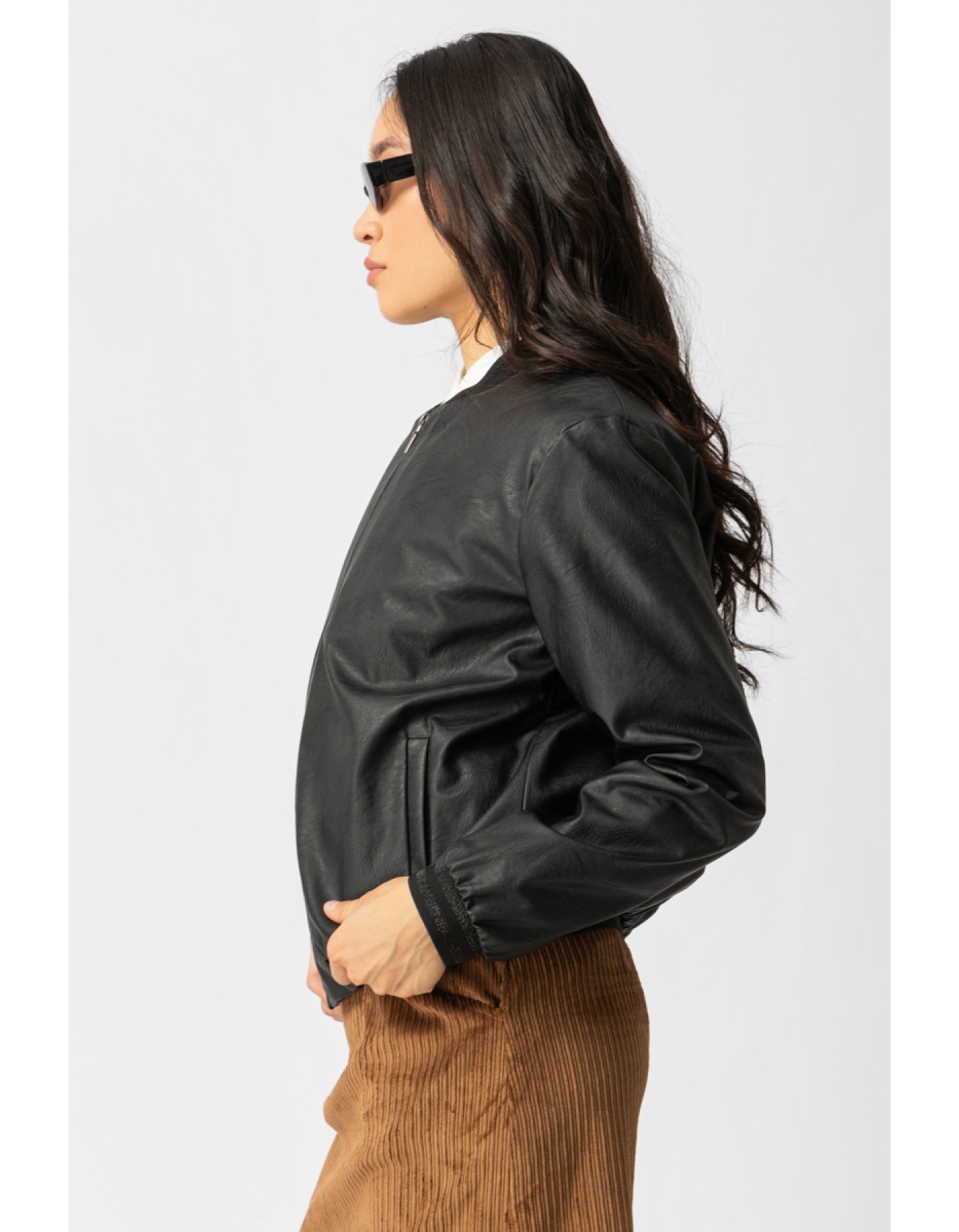 Ζακέτα bomber δερματίνη λάστιχο