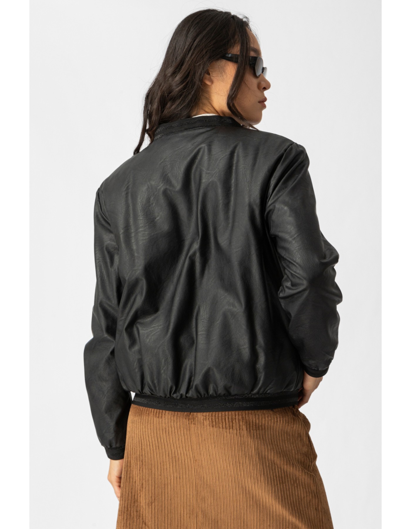 Ζακέτα bomber δερματίνη λάστιχο