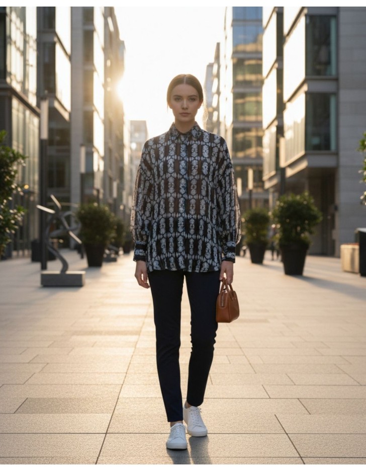 Πουκάμισο διαφάνεια lurex Loria