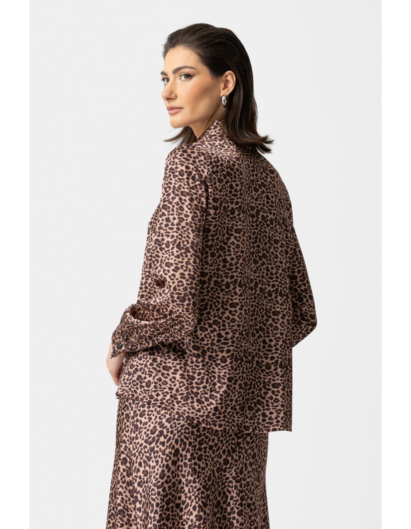 Πουκάμισο λεοπάρ print σατέν