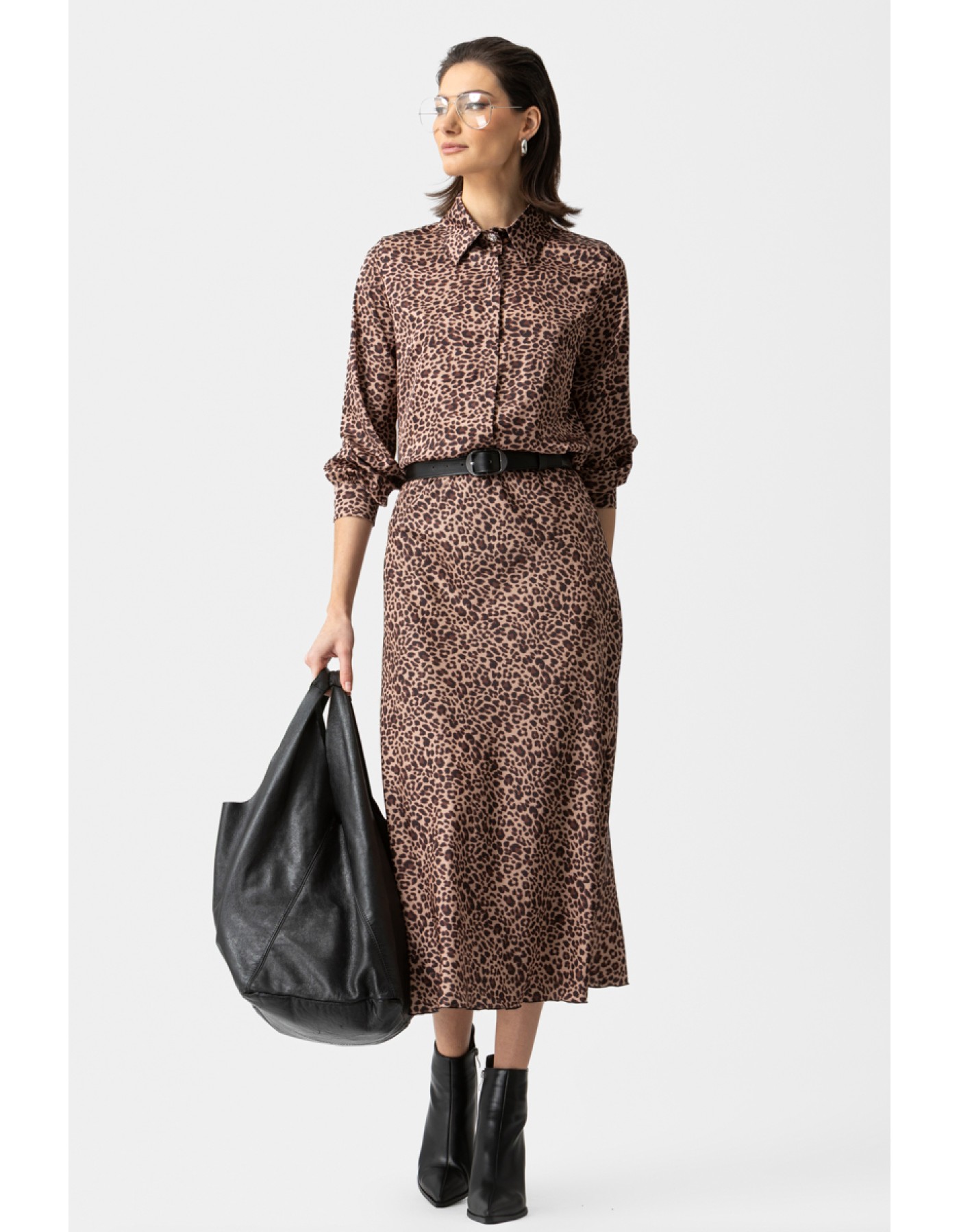Πουκάμισο λεοπάρ print σατέν