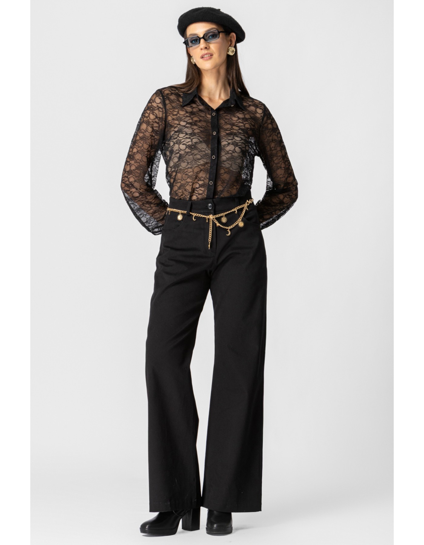 Πουκάμισο δαντέλα ελαστική