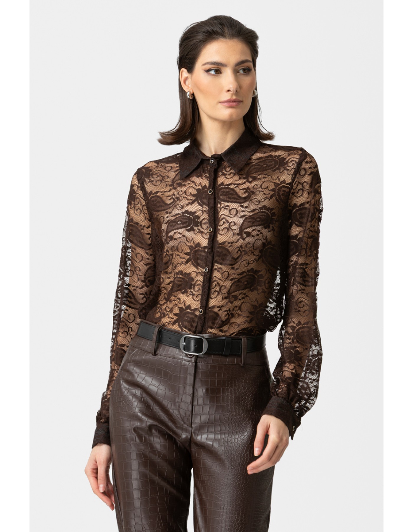 Πουκάμισο δαντέλα ελαστική