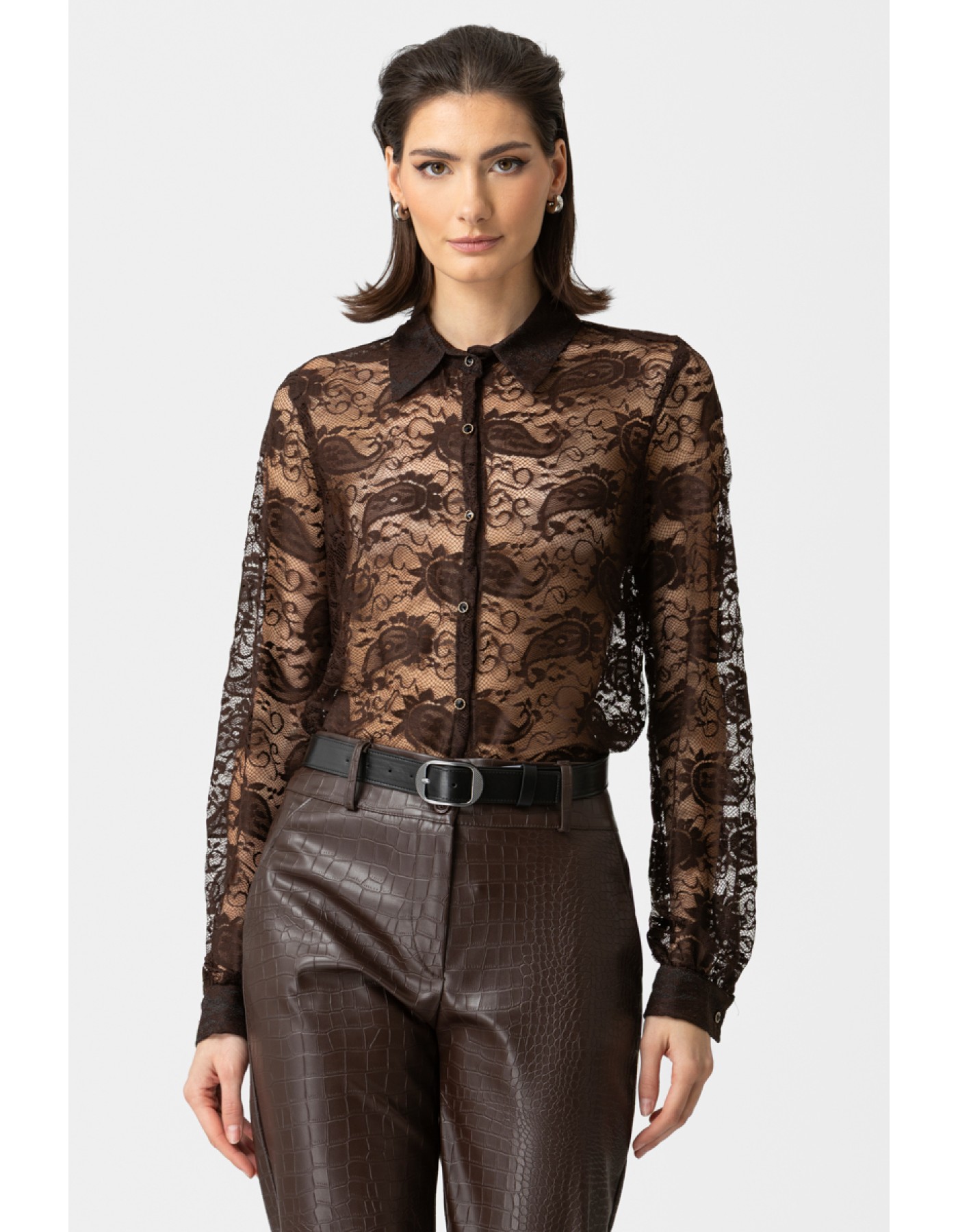 Πουκάμισο δαντέλα ελαστική