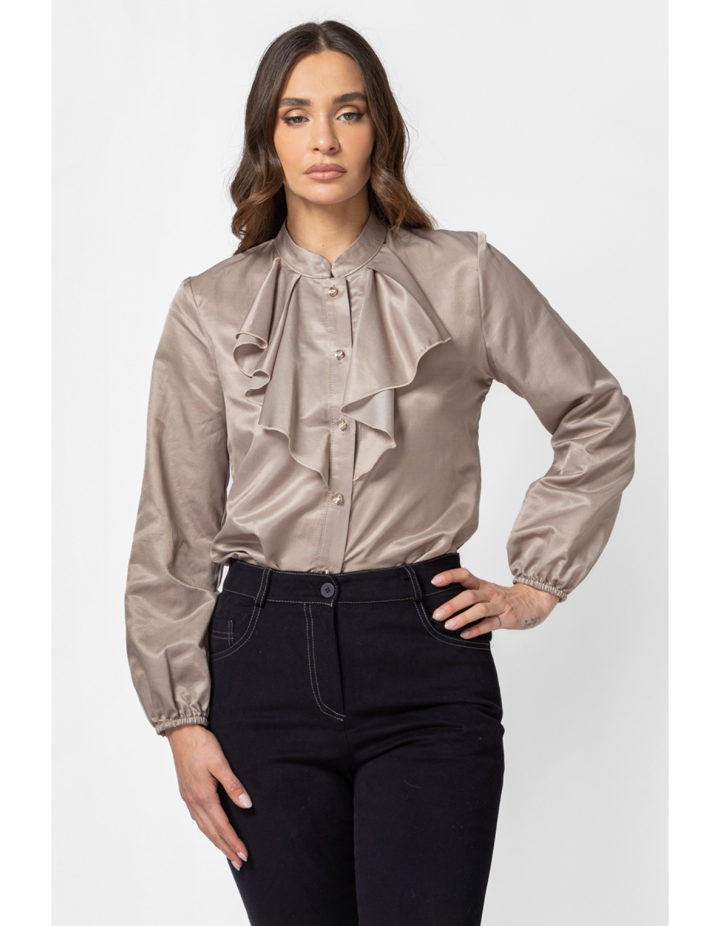 Πουκάμισο μεταξωτό βολάν