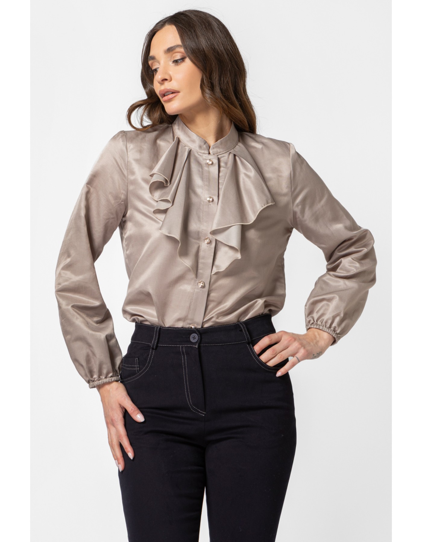 Πουκάμισο μεταξωτό βολάν