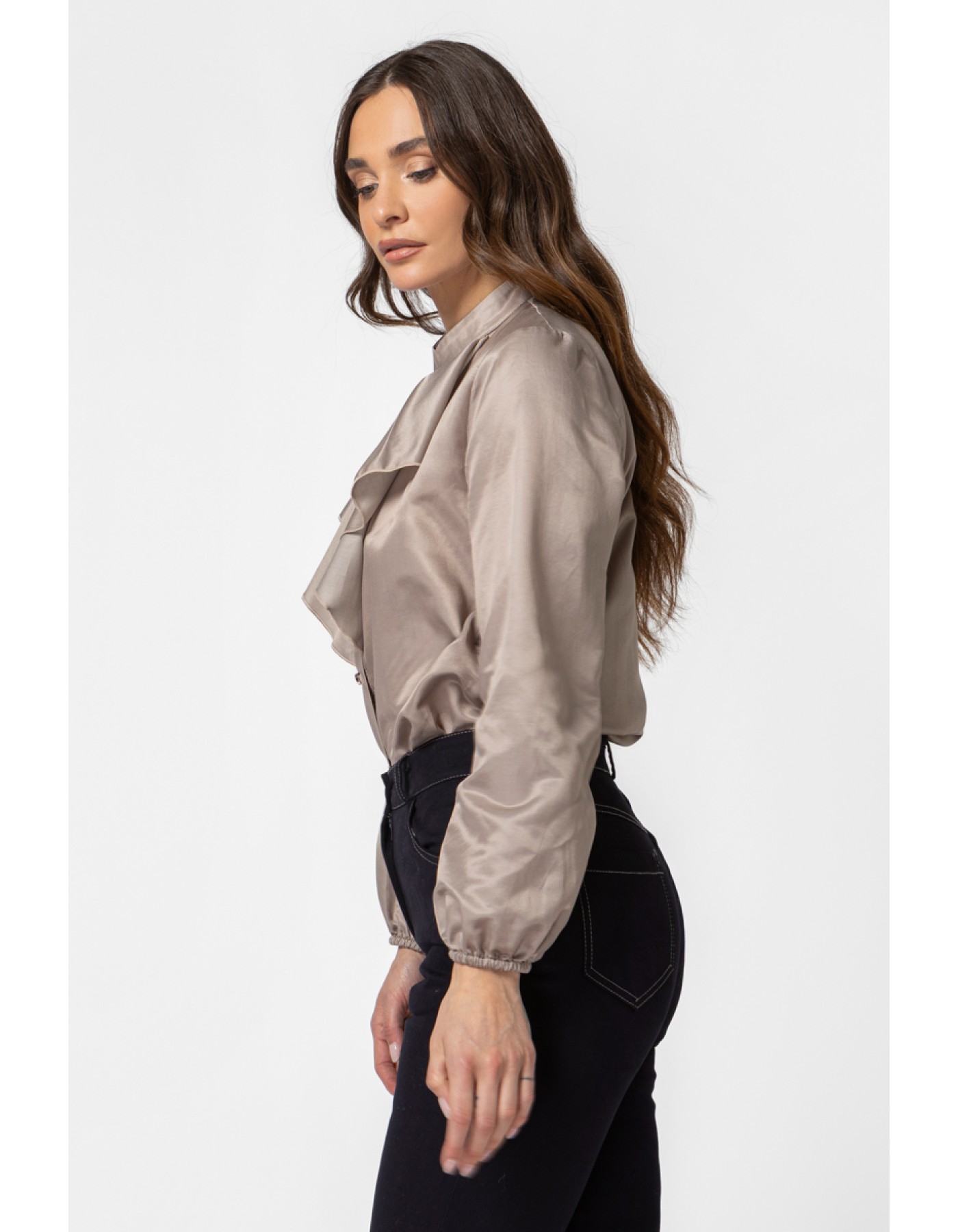 Πουκάμισο μεταξωτό βολάν