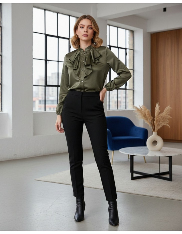 Πουκάμισο μεταξωτό βολάν